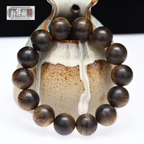 Submerged Indonesian Dalagan old material Qinan oil-filled agarwood hand string mens Buddha beads womens bracelet 16MM fidelity