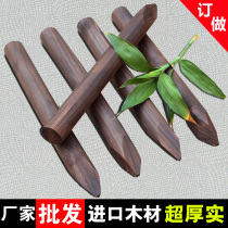 Carbonized wood pile carbonized wood pile anti-corrosion wood pile garden stump fence fence solid wood round bar column can be customized