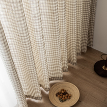 Japanese cotton curtain drawing room bedroom window is a log window log window park plate linen fresh half-shade curtain