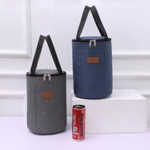 Insulation bag aluminum foil stewing pot water cup with rice bento bag portable rice bag anti-oil round insulation bucket lunch box bag