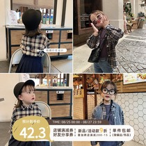  Youyou girls fashion shirt 2021 new spring and autumn childrens Korean version of the trendy western style top casual all-match shirt
