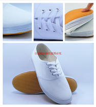 White net shoes men's and women's lace-up white rubber shoes labor protection work shoes art retro canvas small white shoes children's dance shoes