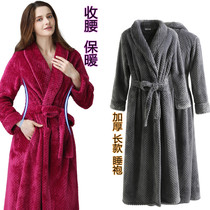 Nightgown women autumn winter coral velvet long sexy bathrobe couple thickened warmth thicken fashion flannel pajamas men