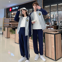Class clothes College style high school students Autumn Games set cotton short sleeve junior high school students three-piece school uniform customization