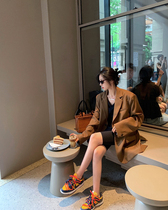 A7seve blazer womens spring and autumn temperament top Korean khaki loose fried street casual suit