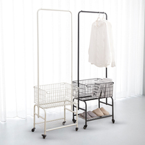 Clothes rack Floor-to-ceiling bedroom mobile home hanger Coat rack for college dormitories Multi-functional storage artifact