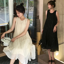 Radiation-proof maternity clothes Summer clothes Female belly fashion Chiffon sundress Pregnancy dress long dress