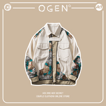 OGEN CLUB21SS tide brand men and women lovers with the same color printing autumn outdoor long-sleeved jacket