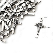  Catholic Relics Benedict Cross Rosary accessories Retro smear black small 2 3cm