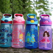 Childrens straw cup Baby water-proof cup Toddler cartoon anti-drop sports cup