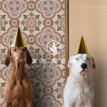 Lavender extreme poverty wind retro small tiles Kitchen wall tiles Balcony American bathroom tiles Bathroom non-slip floor tiles