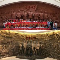 FRP red imitation copper figure Red Army Long March relief country Construction Decoration Long March figure red culture
