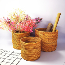 Vietnamese rattan containing bucket of bread basket Dirty Clothes Containing basket case Box Set of Calligraphy And Painting Silo Trash Cans