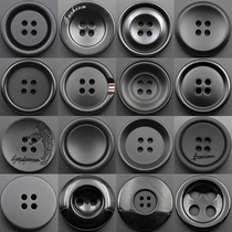High-end suit button button button for Mens Women matte black coat trench coat resin pants round button