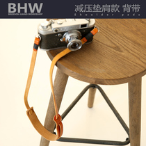 BHW10mm camera strap leather micro single shoulder strap handmade retro for Fuji Sonikon Leica lanyard