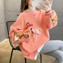 Online Red Pregnancy Woman Dress Spring Clothing Suit Foreign Air Weight Reduction Clothing Fashion style Big Code Loose Blouse T-shirt Tshirt Spring Autumn Tide
