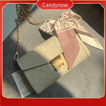 Candyrose official flagship store chain womens bag Envelope bag oblique cross shoulder embossed bag CR gift