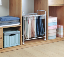 Pants storage artifact wardrobe interior storage trouser rack multi-layer hanger removable floor suit pants clip