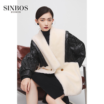 SINBOS fur one womens coat winter New Haining fur womens coat fashion temperament mosaic leather clothing