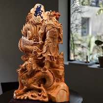 Cliff Bergen Carved Aging Material with shape pendulum piece Kuan Kung Wucai Shenguan Two-lord wood engraving Yithin Cloud Sky Handicraft