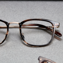  Celluloid Japanese handmade gold Zengyong glasses frame Pure titanium ultra-light YELLOWS Selulu Zhongjin glasses VAL