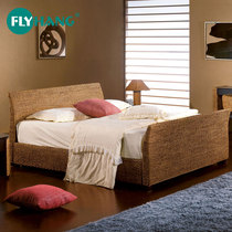  Feitengxing Rattan art bed Hotel featured bed Double bed Rattan single bed Bedroom combination club furniture Rattan bed