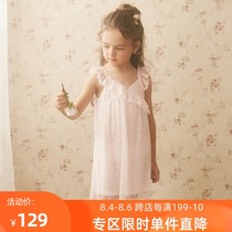RoseTree Girl Princess night Dress Summer thin sling Childrens court style girl baby Modal pajamas