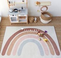 INS wind Korean baby crawling mat Childrens toy mat Game mat Rainbow mat Flange short velvet good cleaning