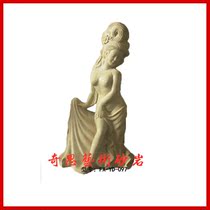 Sandstone sculpture European figure round sculpture Yili beauty sandstone glass fiber reinforced plastic bronze sculpture art background wall