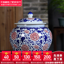 Jingdezhen ceramics antique blue and white porcelain tea storage cans snacks kitchen ornaments Chinese living room decorations