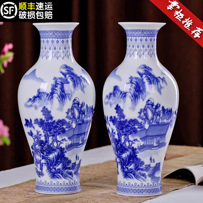 Category Ceramics Productname Jingdezhen Ceramic Vase Antique Blue Jingdezhen Ceramic Vase Antique Blue And White Porcelain Flower Inserter New Chinese Home Living Room Accessories