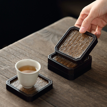 Zhe Ming song mat coaster bamboo dry bubble tea cup cushion cup holder kung fu tea cushion heat insulation non-slip tea tray