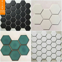 Green kiln hexagonal tile mosaic kitchen toilet non-slip floor tile wall brick bar puzzle background wall