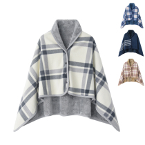 Japanese flannel coral fleece fleece warm multifunctional shawl cloak cover blanket lazy quilt cover leg Plaid