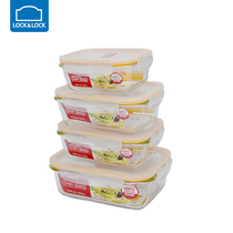 Lotlock Grasse heat-resistant glass crisper box 4-piece refrigerator storage LLG445S911