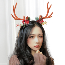 Nochisen female Christmas antler hairclip headgear headgear children adult elk head buckle Christmas decoration gift