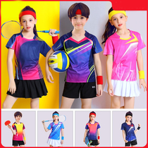 Childrens badminton clothing Sports childrens table tennis short-sleeved shorts training uniforms dance clothing tennis uniforms