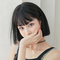 Wig women short hair net red comics bangs natural full head fashion round face wig set wave head shoulder straight hair