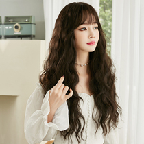  Wig female long hair long curly hair net red wool curly hair cover air bangs corn perm natural fluffy full head cover style