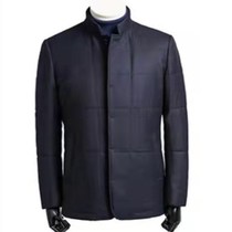 Mens cotton mink liner one-piece Italy imported Novo Pia cashmere fabric Ink blue business