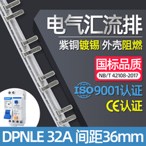 Electrical bus DPNLE 32A national standard copper leakage protection air open circuit breaker wiring row 1P N connection copper row