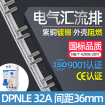 Electrical bus DPNLE 32A national standard copper leakage protection air open circuit breaker wiring row 1P N connection copper row