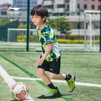  Li Ning childrens clothing football game suit male children 2021 new moisture wicking comfortable and dry sports suit