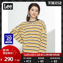 Lee mall with 21 autumn and winter New products comfortable version yellow striped womens long sleeve T-shirt LWT001350100-004