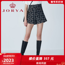 Shopping mall with the same model) Zhuo Ya weekend 2021 autumn and winter new high waist single-breasted A- shaped wide shorts N244103B