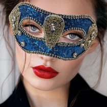 Venice Blue heavy handmade Halloween COS Anime performance masked masquerade Bachelor party mask