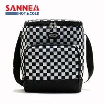 Sancan new large-capacity insulation bag outdoor hand picnic lunch bag cross-border thick ice bag Plaid rice box bag