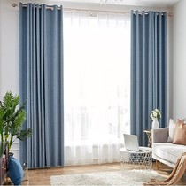 Monica curtains Modern simple bedroom shading thickened cotton and linen curtains living room Nordic simple light luxury net celebrity in