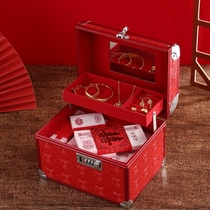 Engagement supplies Daquan Three gold jewelry box gift box Three gold box Wedding dowry gift box