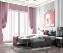 Magnolia bedroom blackout curtain simple modern hook type light shade shade full cloth curtain X320143